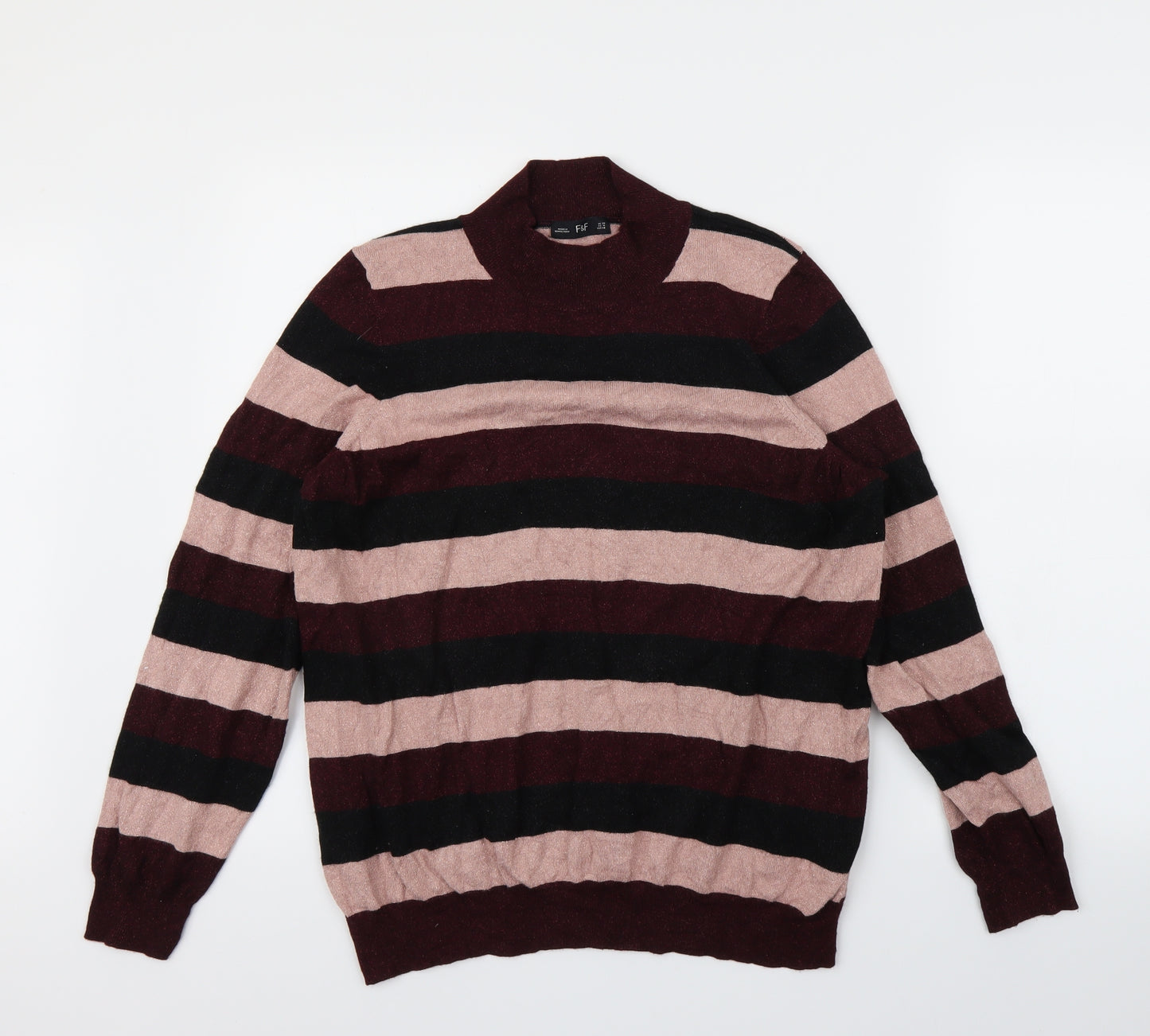 F&F Womens Purple Striped  Basic Polo Size 20