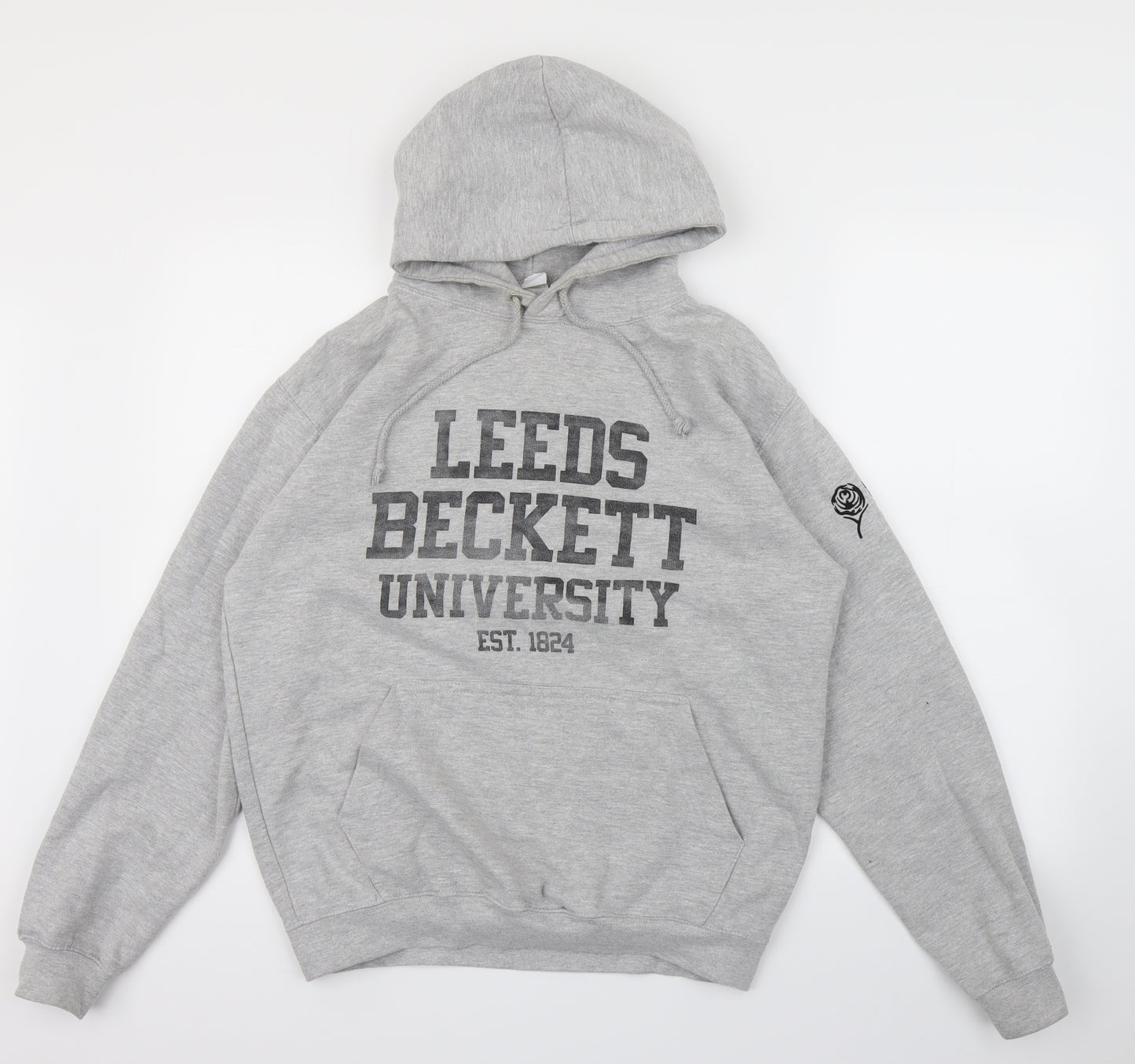 all we do is  Mens Grey   Pullover Hoodie Size M  - leeds beckett