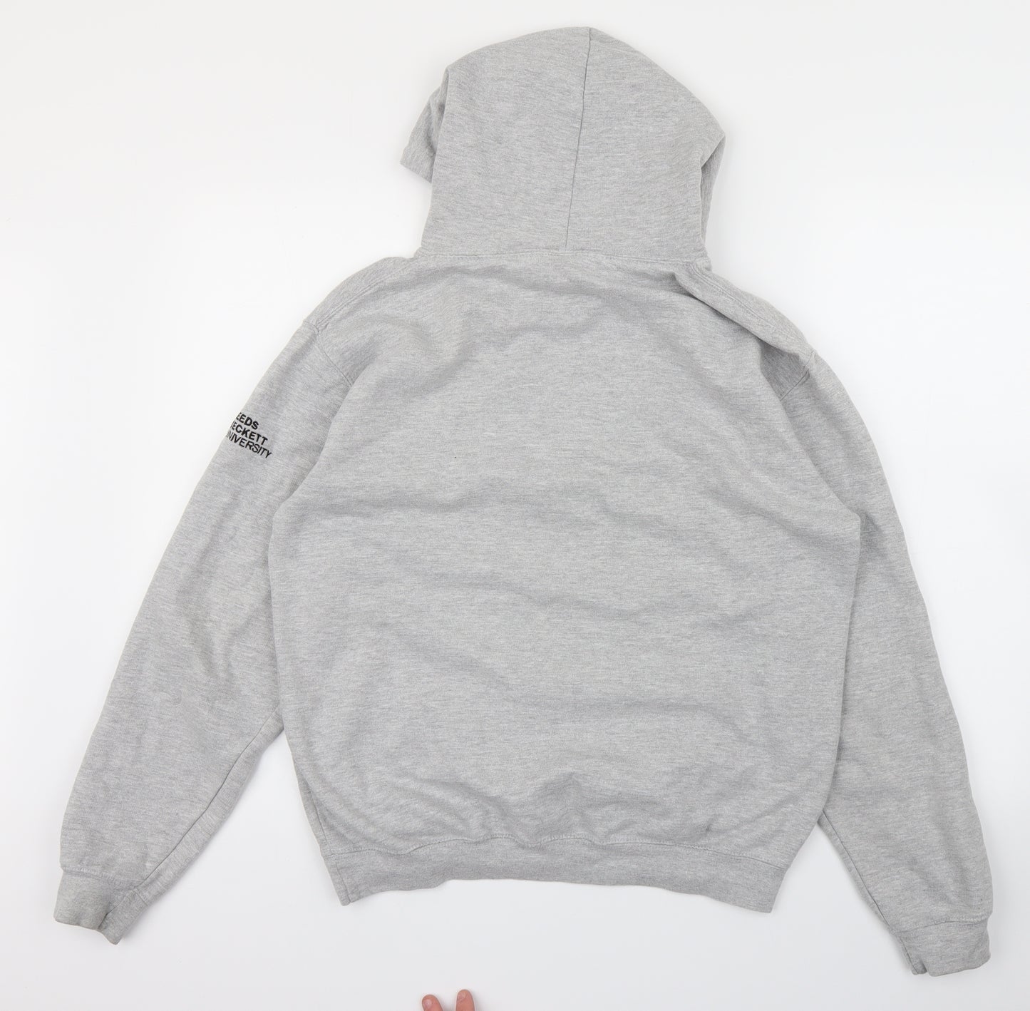 all we do is  Mens Grey   Pullover Hoodie Size M  - leeds beckett