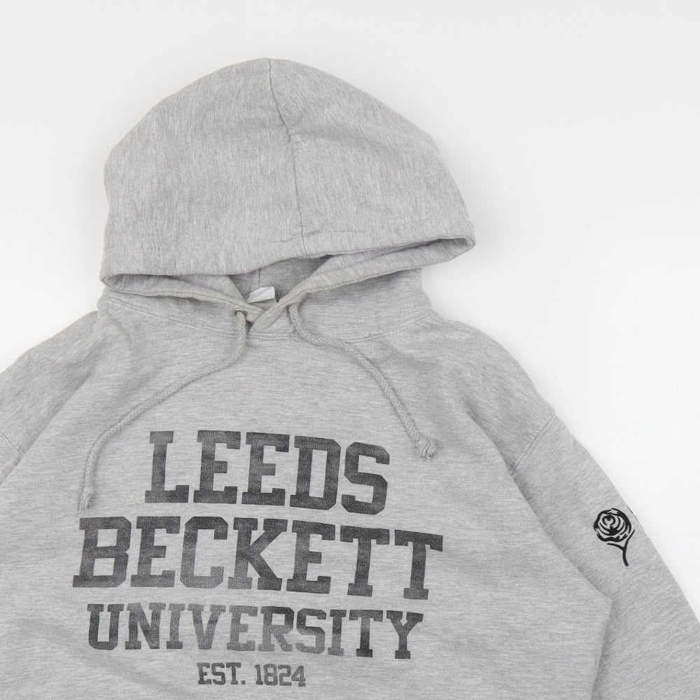 all we do is  Mens Grey   Pullover Hoodie Size M  - leeds beckett