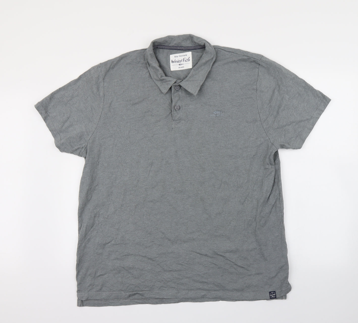 Weird Fish Mens Grey    Polo Size 2XL