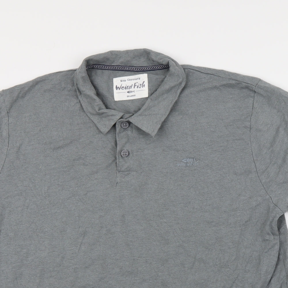 Weird Fish Mens Grey    Polo Size 2XL