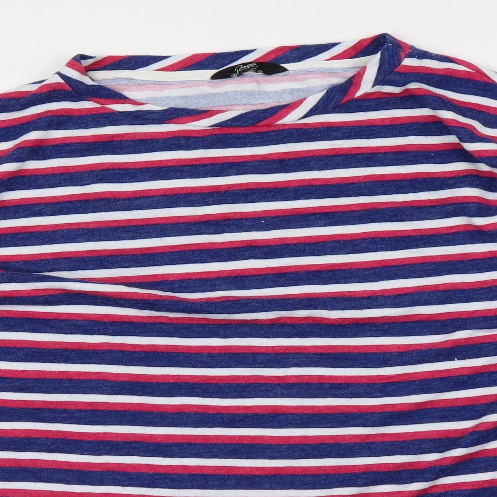 PRETTY SECERT Womens Blue Striped  Cape Jumper Size 18