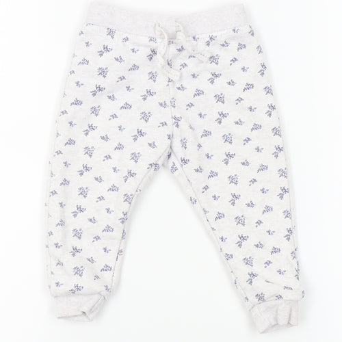 Primark Baby Grey Floral   Pyjama Pants Size 9-12 Months