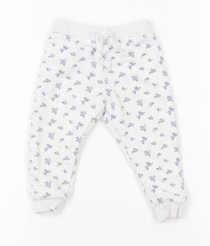 Primark Baby Grey Floral Pyjama Pants Size 9-12 Months