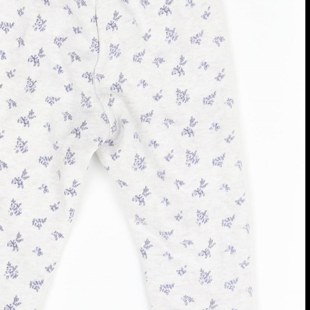 Primark Baby Grey Floral   Pyjama Pants Size 9-12 Months