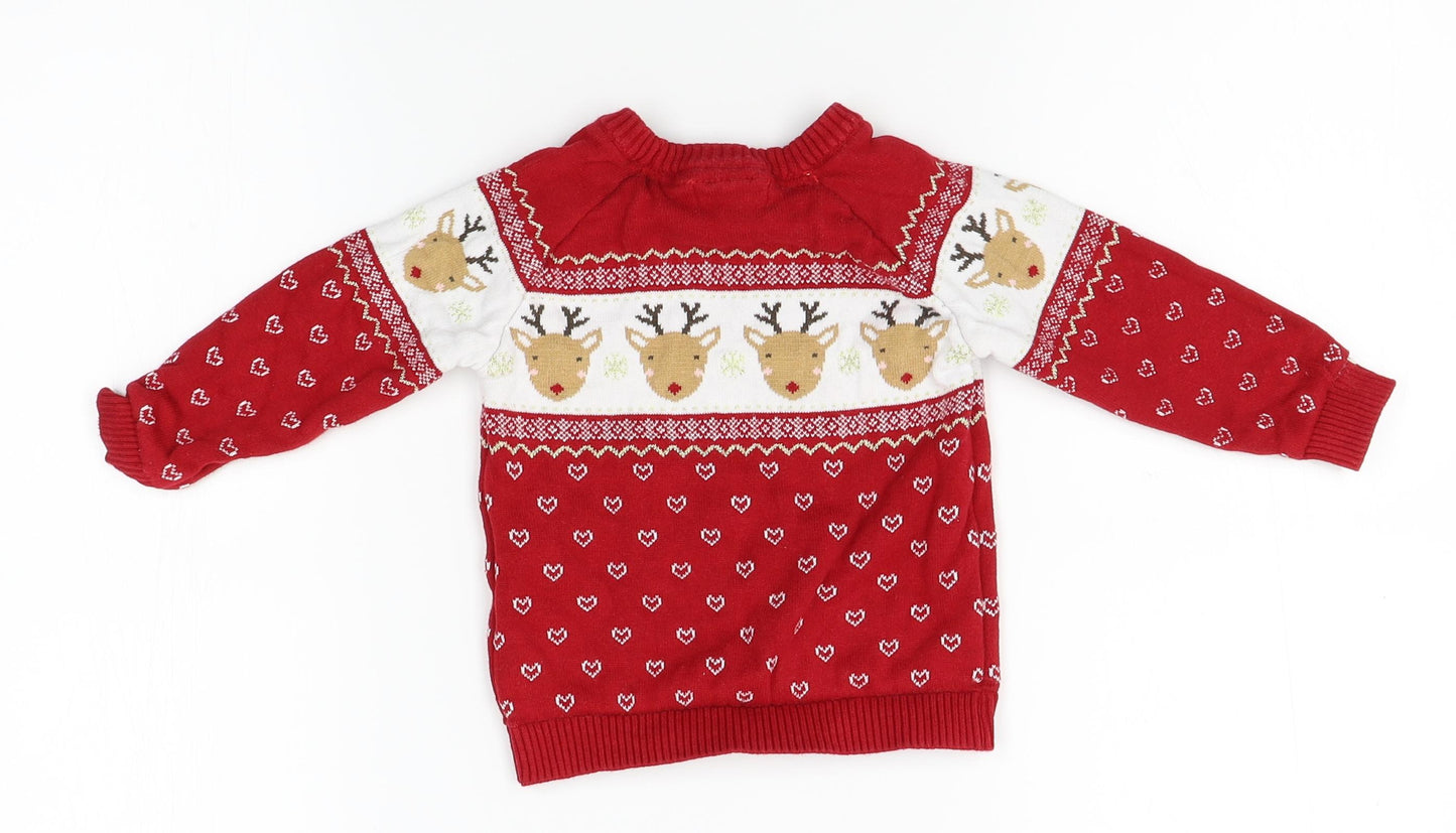 Primark Baby Red   Pullover Jumper Size 12-18 Months  - christmas Jumper