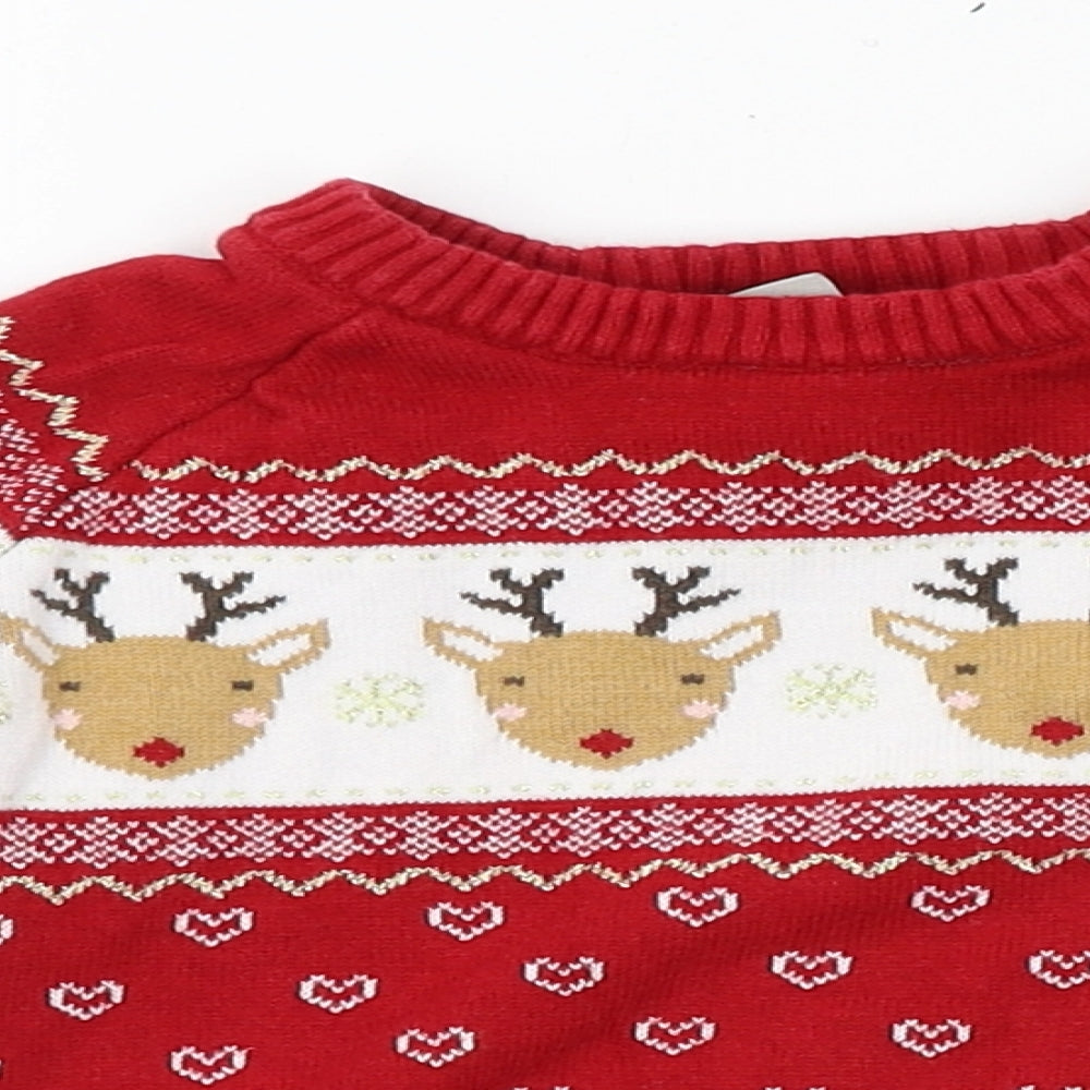 Primark Baby Red   Pullover Jumper Size 12-18 Months  - christmas Jumper