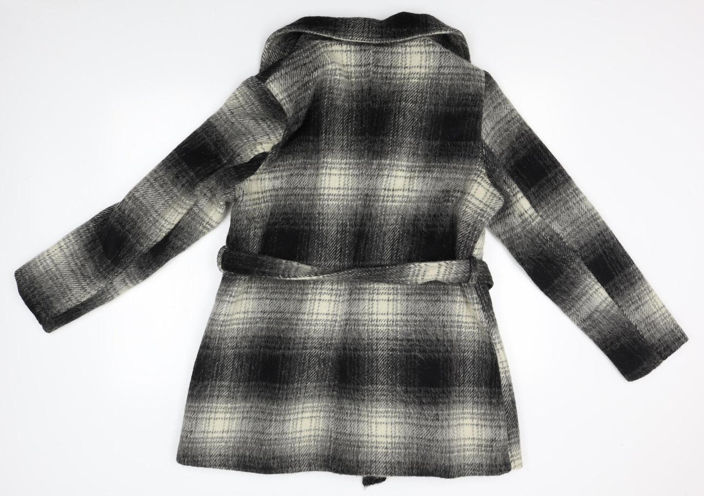 store twenty one Womens Grey Plaid  Overcoat Coat Size 16