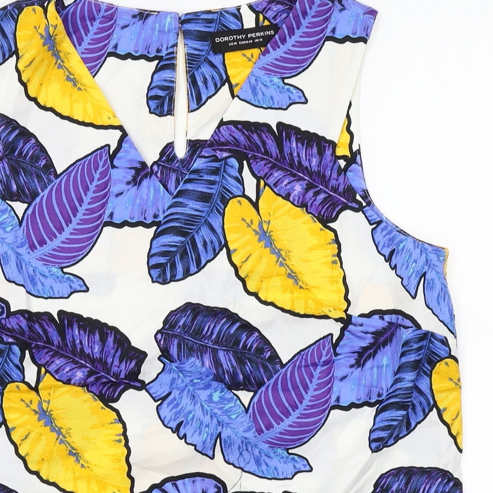 Dorothy Perkins Womens Blue Floral  Basic Tank Size 14