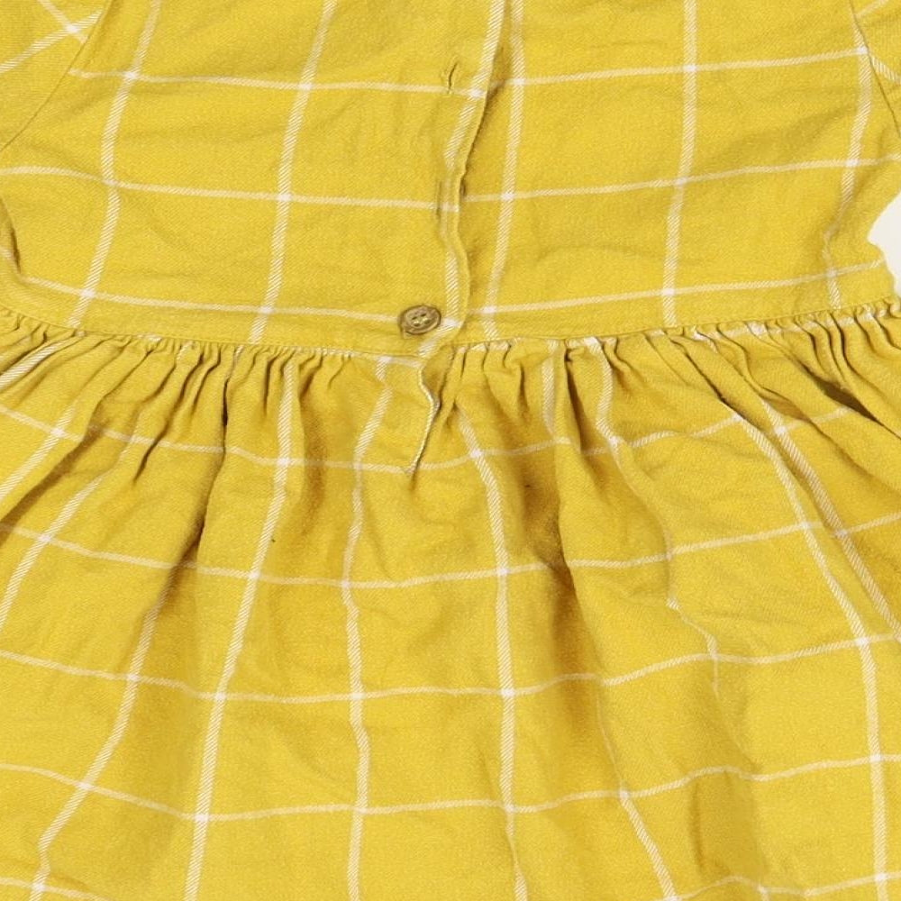 Mothercare Girls Yellow Plaid  A-Line  Size 3-4 Years