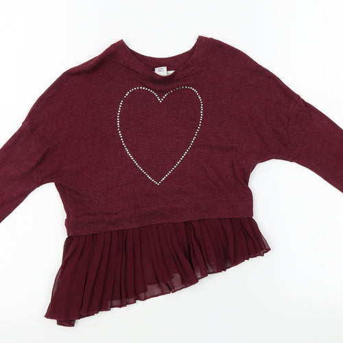 River Island Girls Red   Basic T-Shirt Size 3-4 Years