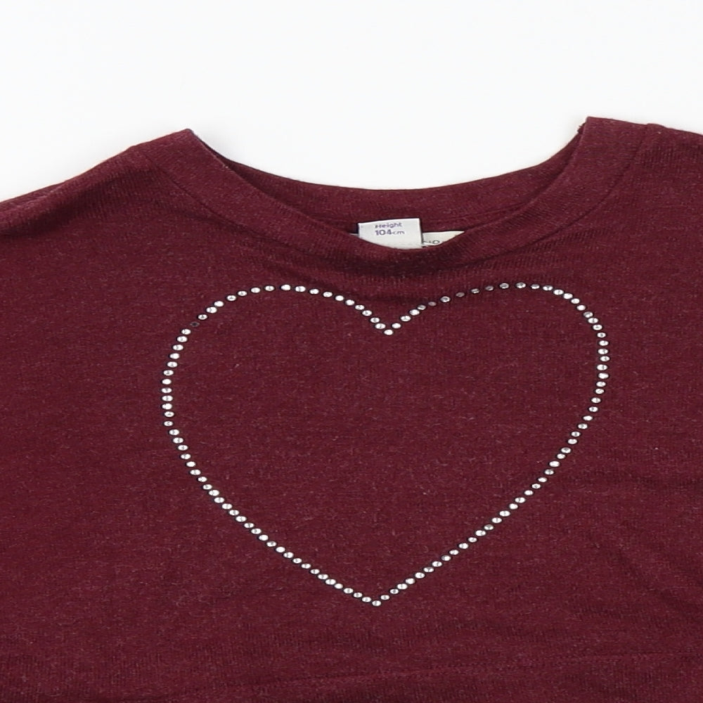 River Island Girls Red   Basic T-Shirt Size 3-4 Years