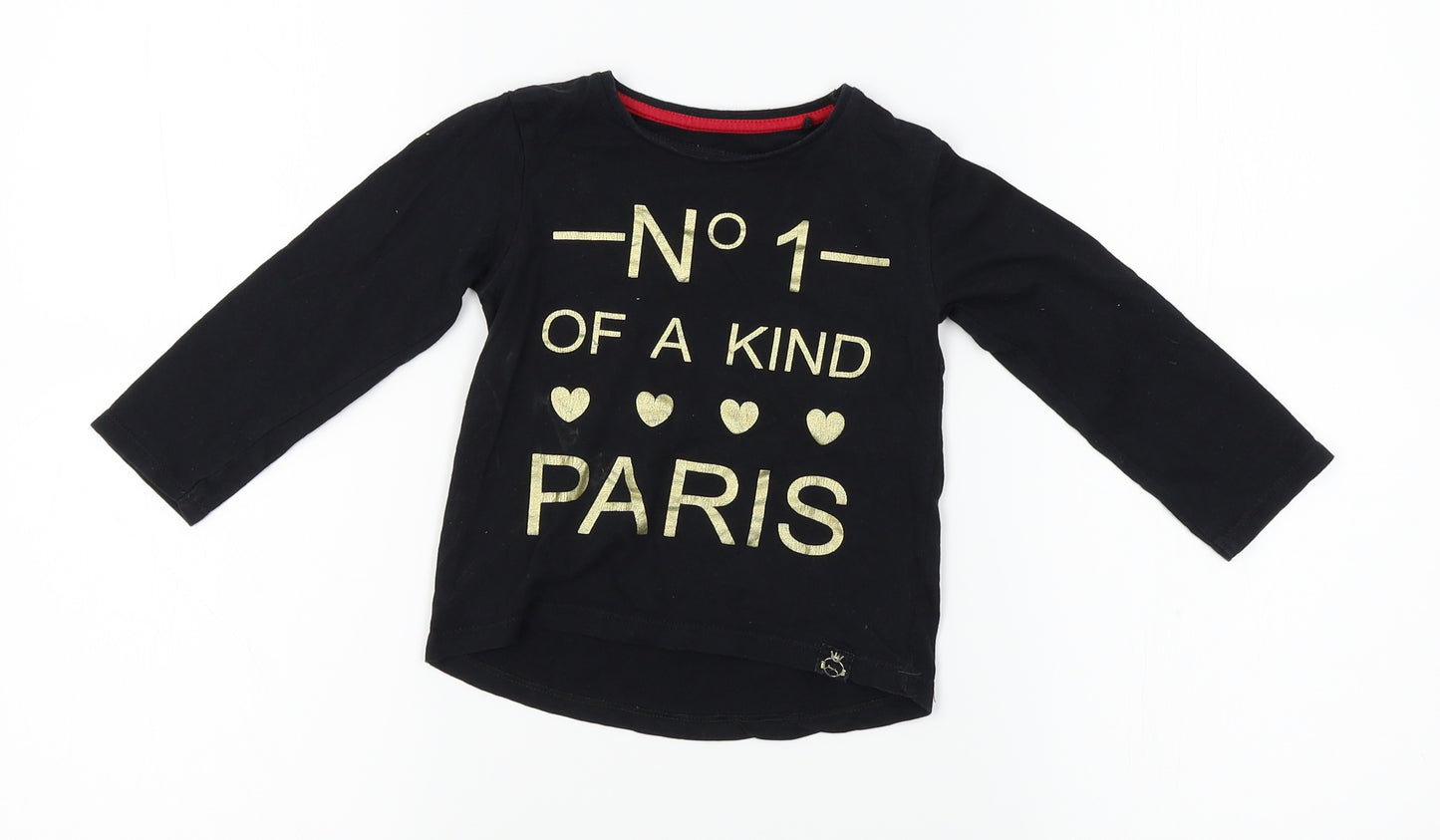 River Island Girls Black   Basic T-Shirt Size 18-24 Months
