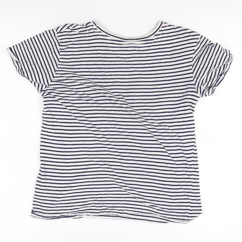 Primark Womens White Striped  Basic T-Shirt Size S