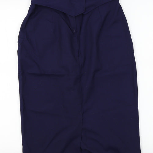 Perrie Womens Blue   Straight & Pencil Skirt Size 14  - belted