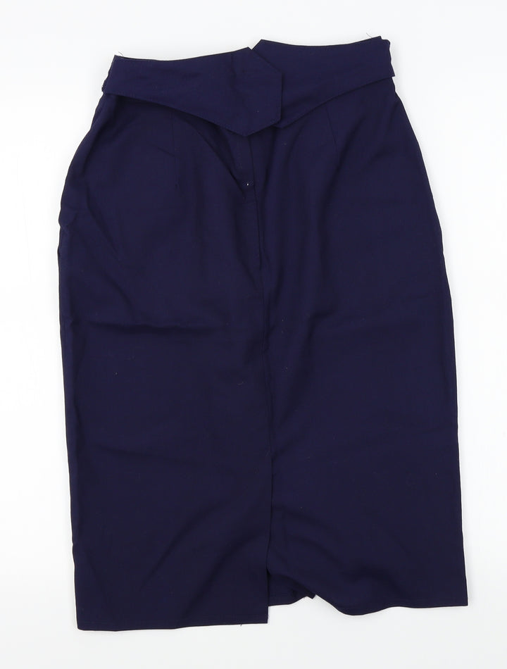 Perrie Womens Blue   Straight & Pencil Skirt Size 14  - belted