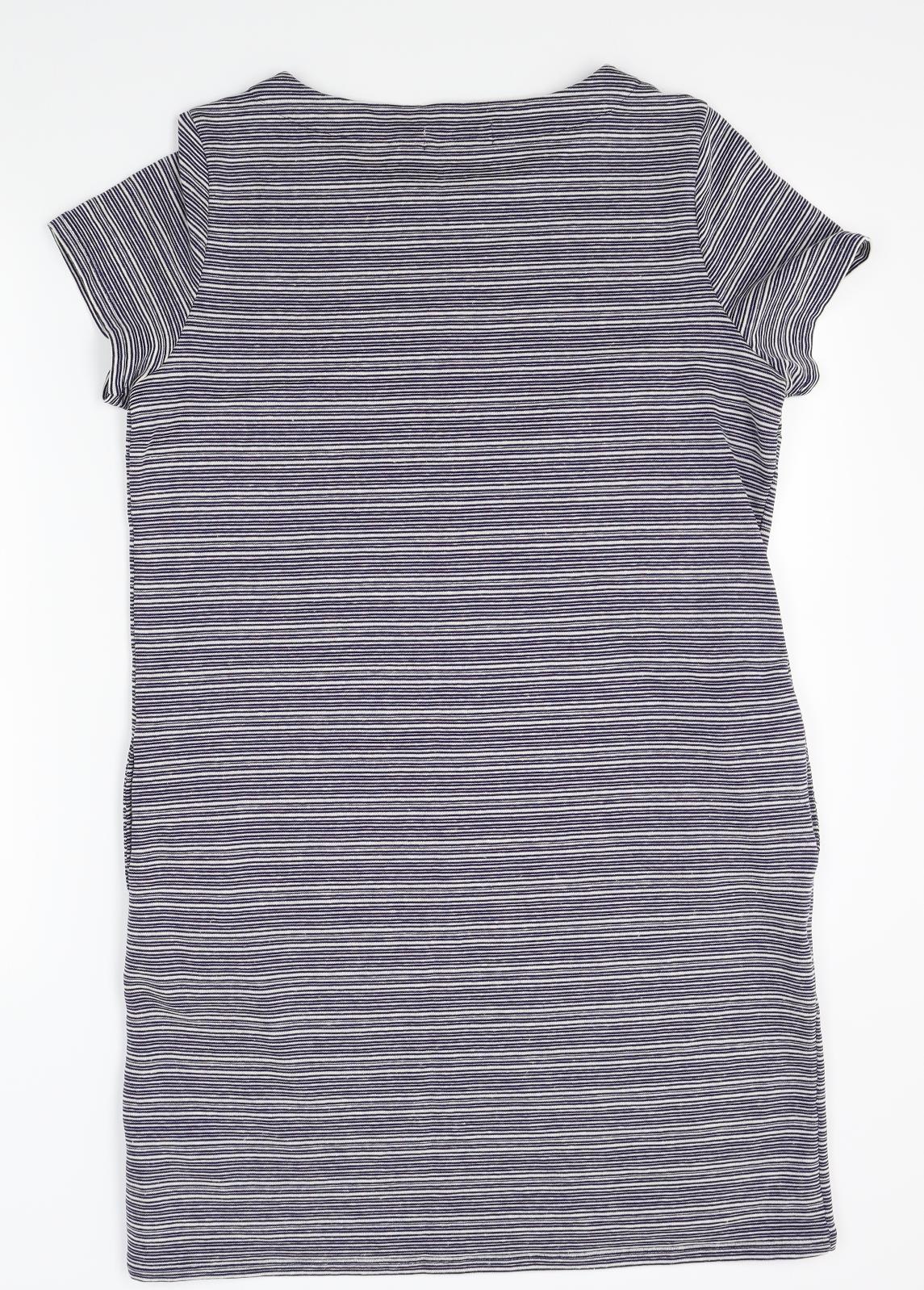 M&S Womens Grey Striped  Pencil Dress  Size 14