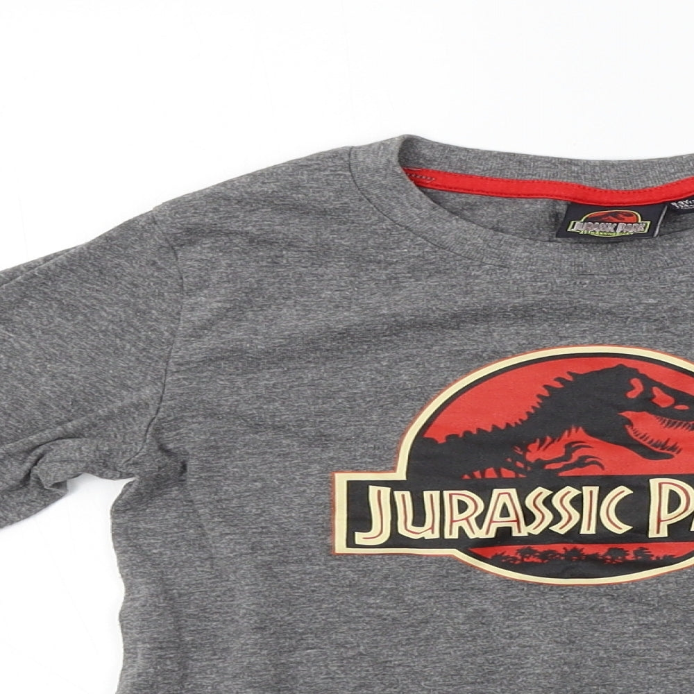 Primark Boys Grey   Basic T-Shirt Size 8-9 Years  - jurassic park