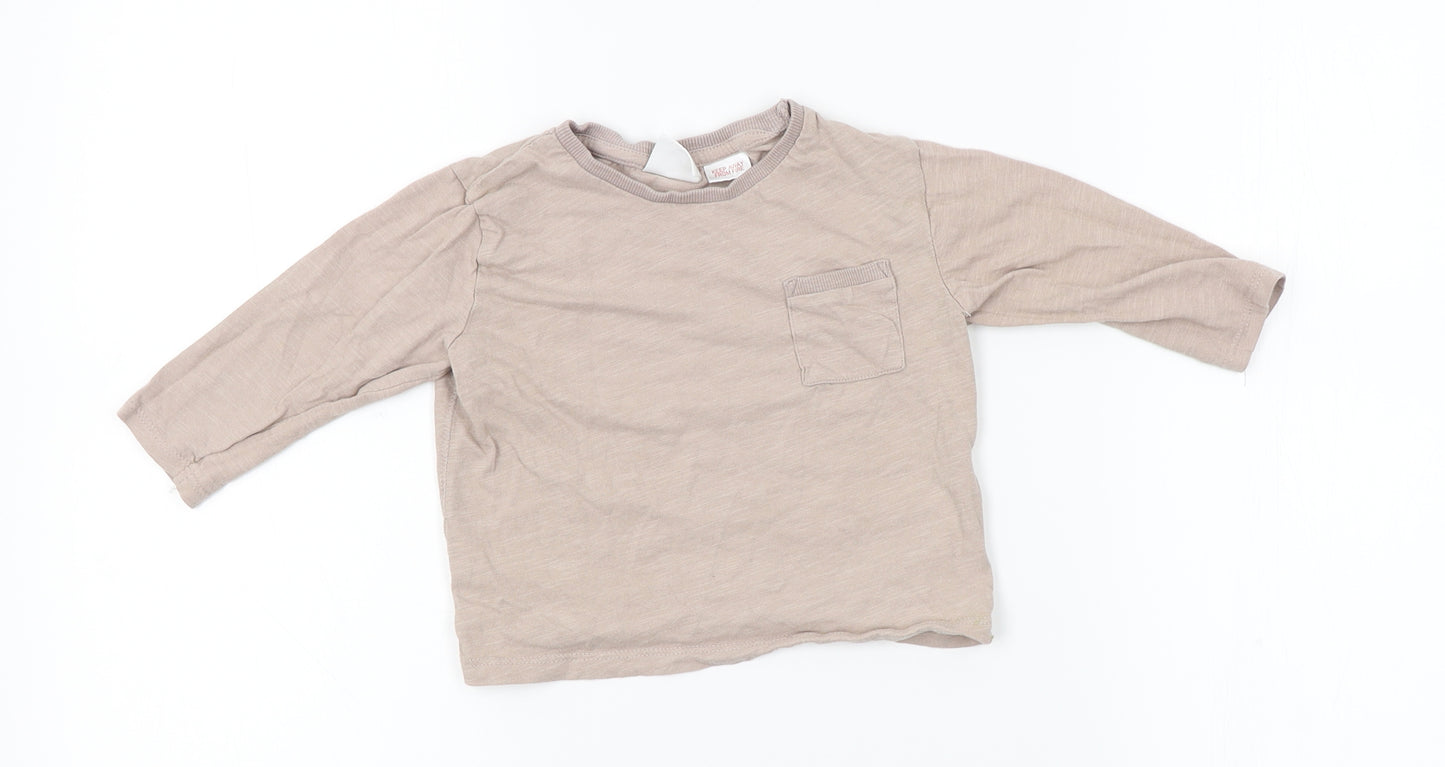 Zara Baby Beige   Basic T-Shirt Size 12-18 Months