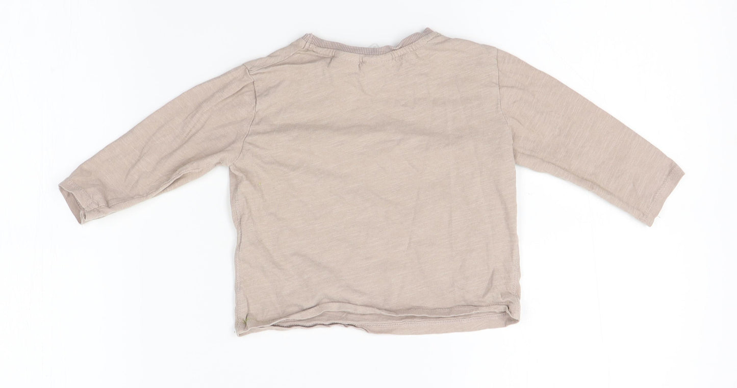 Zara Baby Beige   Basic T-Shirt Size 12-18 Months