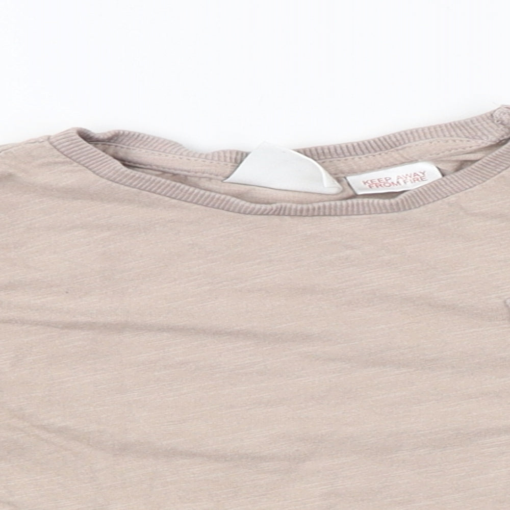Zara Baby Beige   Basic T-Shirt Size 12-18 Months