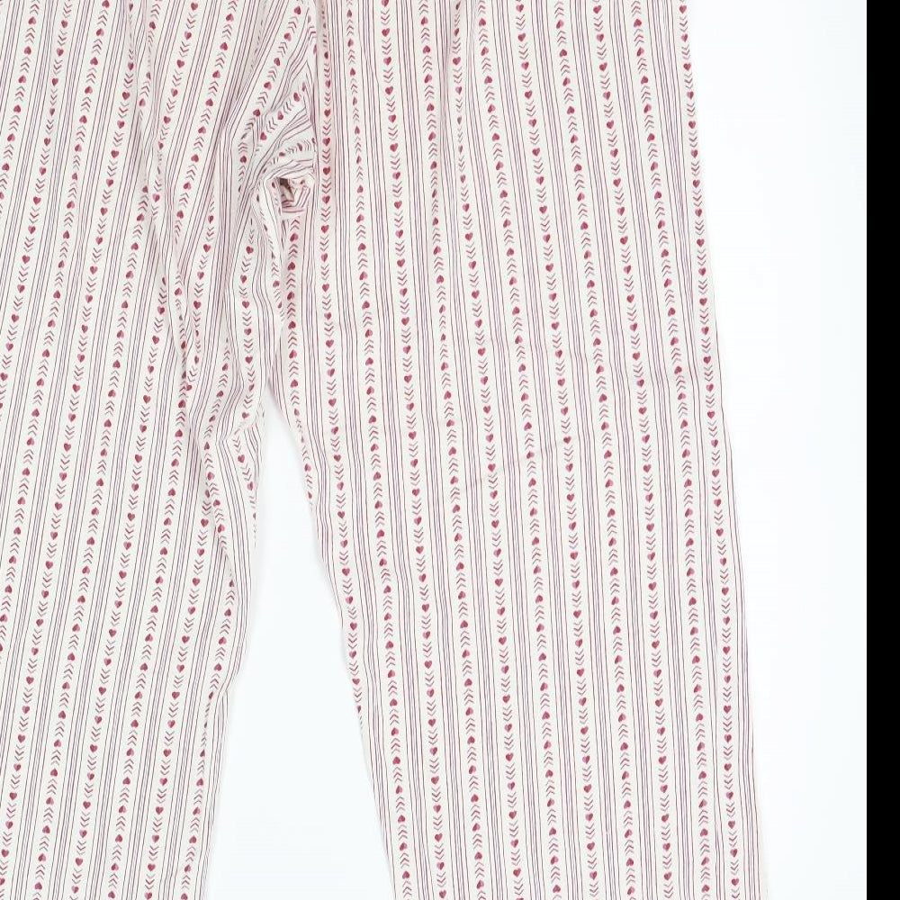 M&S Womens Pink Striped   Pyjama Pants Size 16