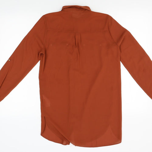 Primark Womens Orange   Basic Button-Up Size 6