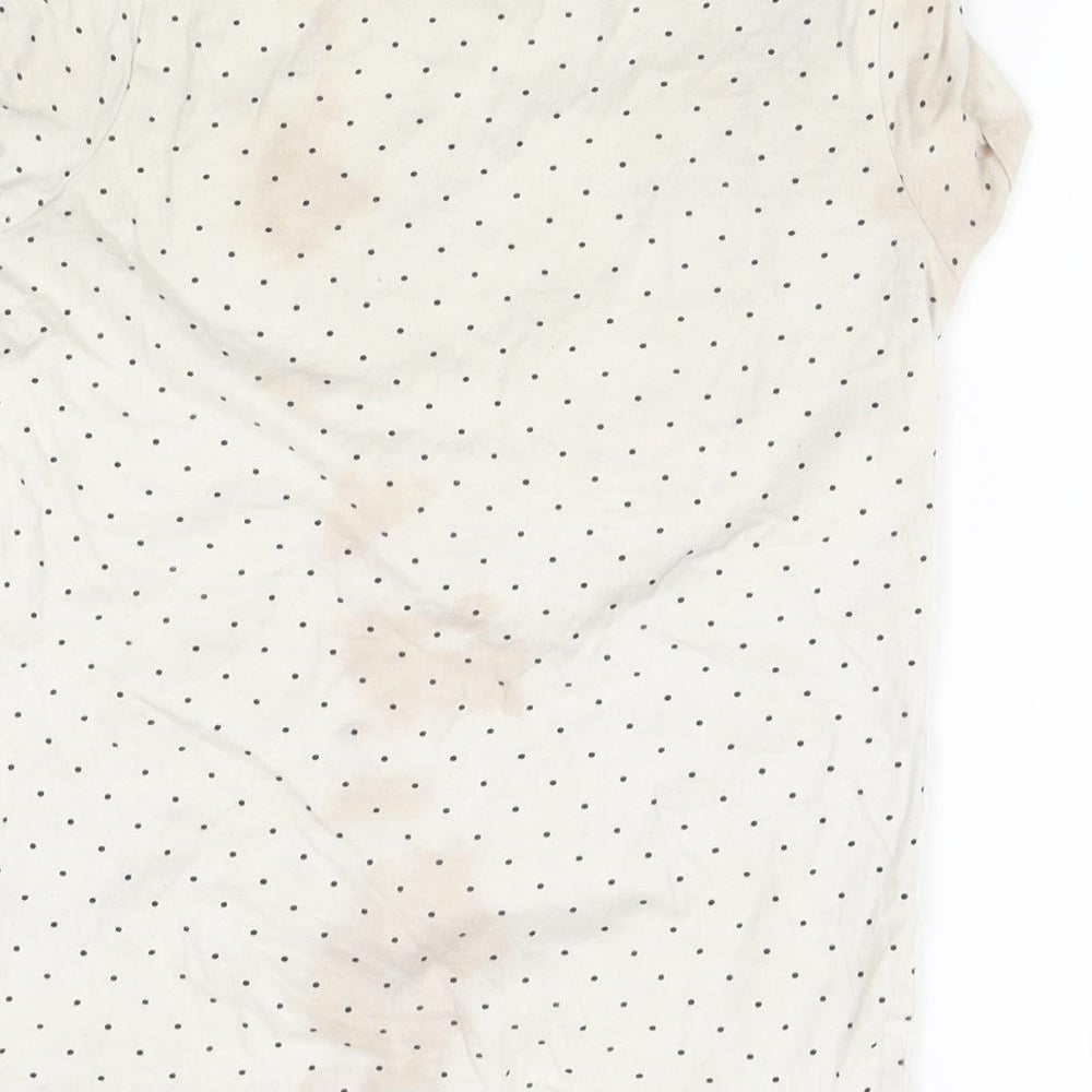 Primark Girls White Polka Dot  Basic T-Shirt Size 8-9 Years  - BFF