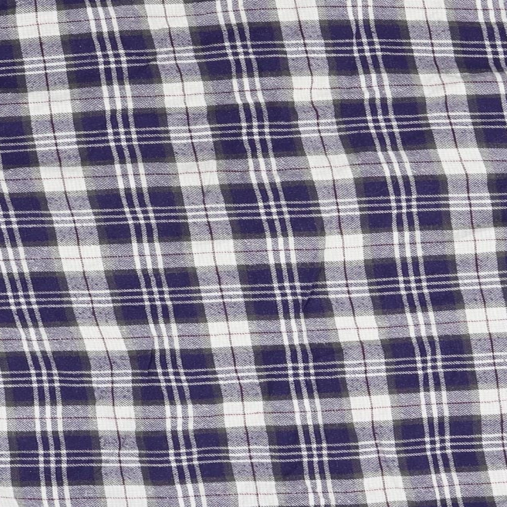 Cedar Wood State Mens Blue Plaid   Button-Up Size L