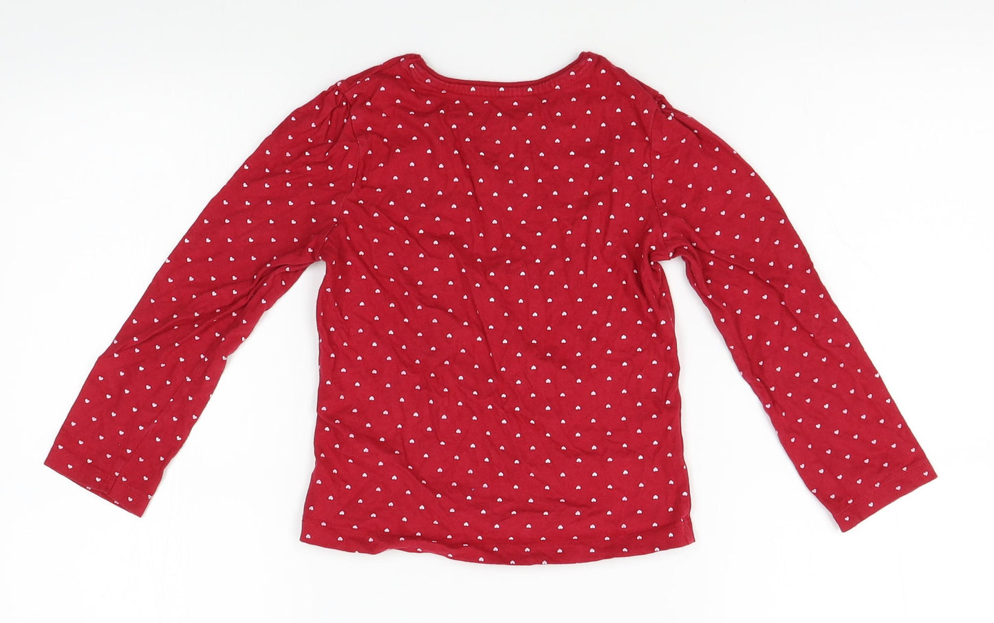 Primark Girls Red Polka Dot  Basic T-Shirt Size 6-7 Years