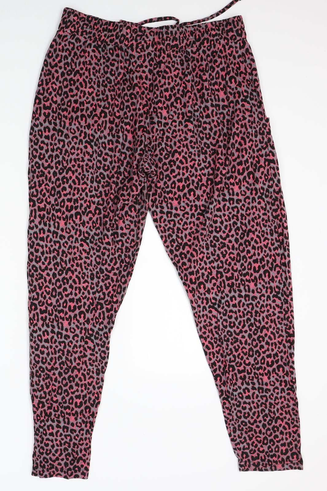 Damned delux Womens Pink Animal Print   Lounge Pants Size L