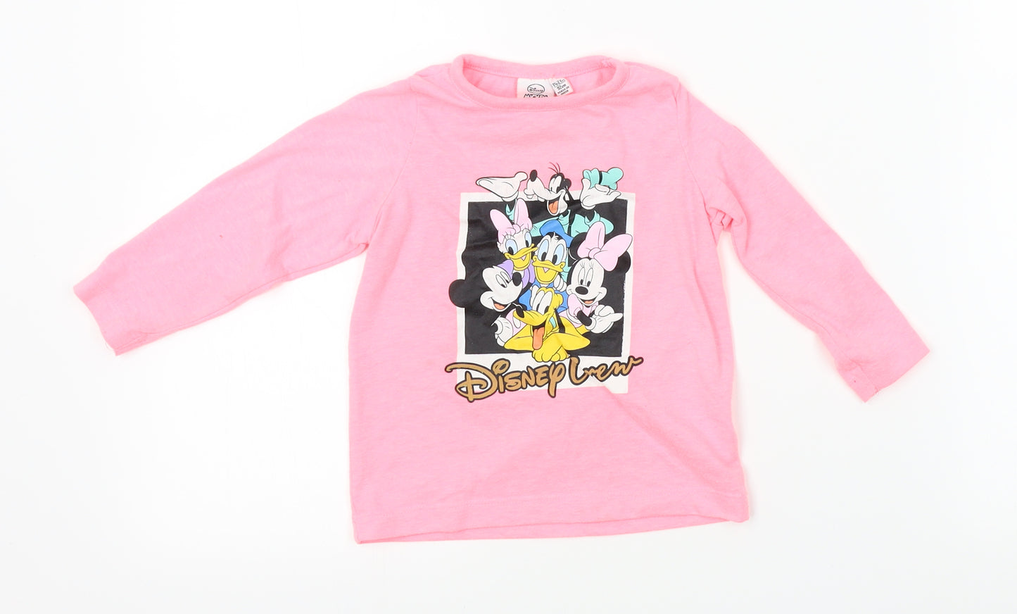 Primark Girls Pink   Basic T-Shirt Size 18-24 Months  - mickey mouse, disney