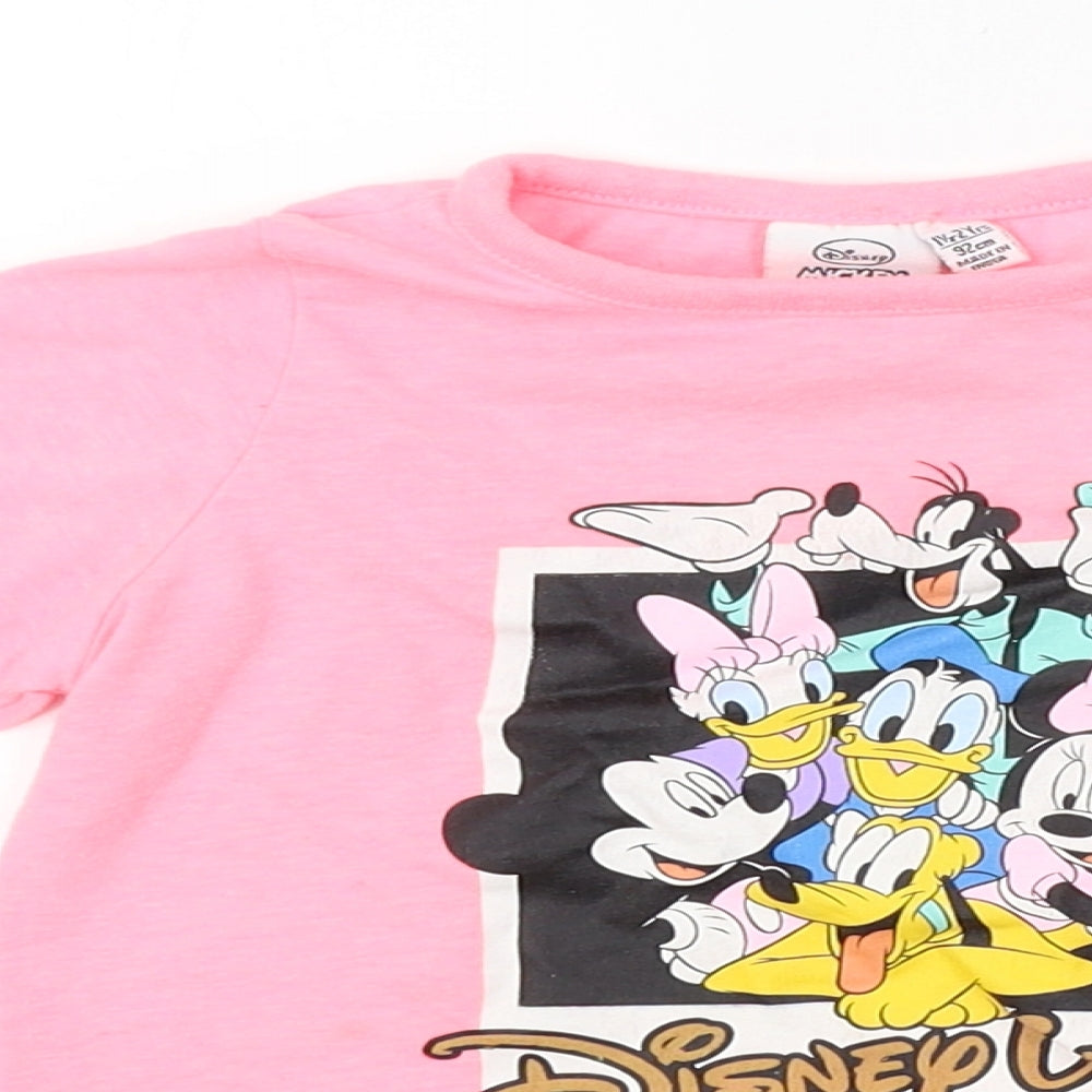 Primark Girls Pink   Basic T-Shirt Size 18-24 Months  - mickey mouse, disney