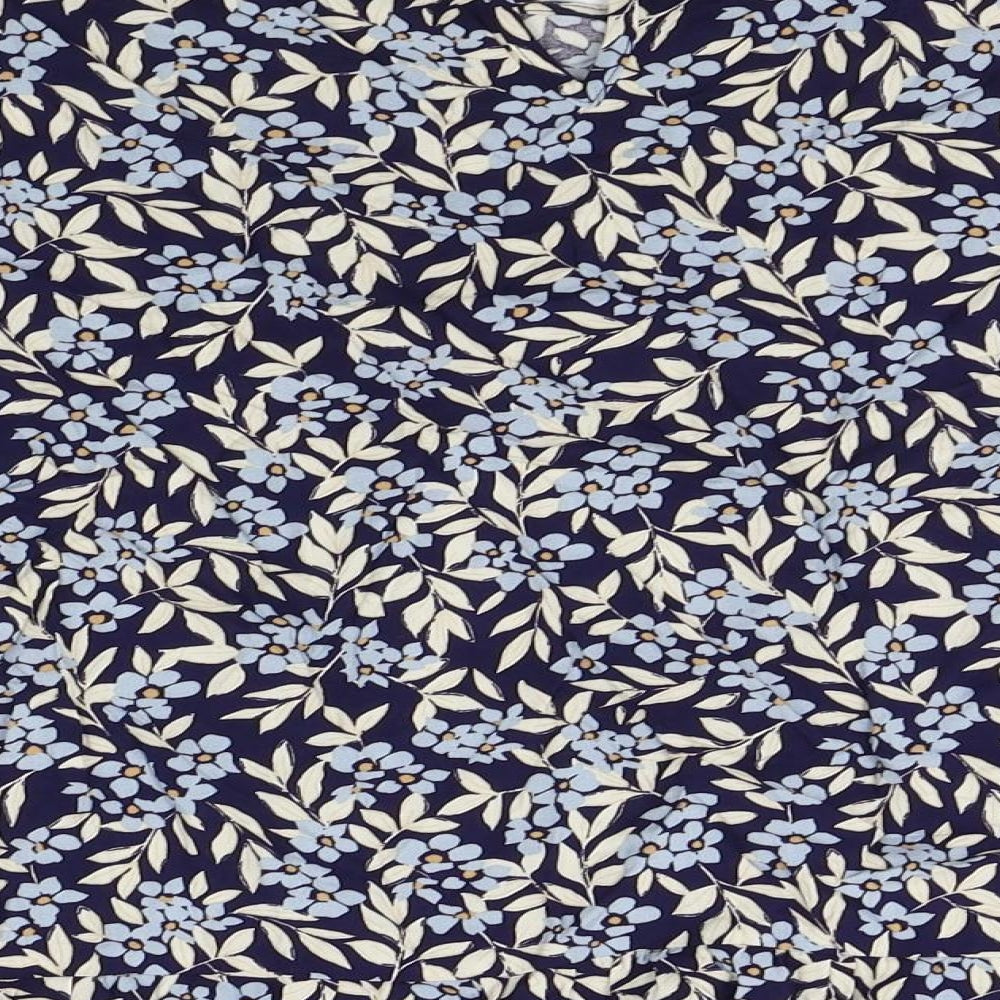 George Womens Blue Floral  Basic Blouse Size 18