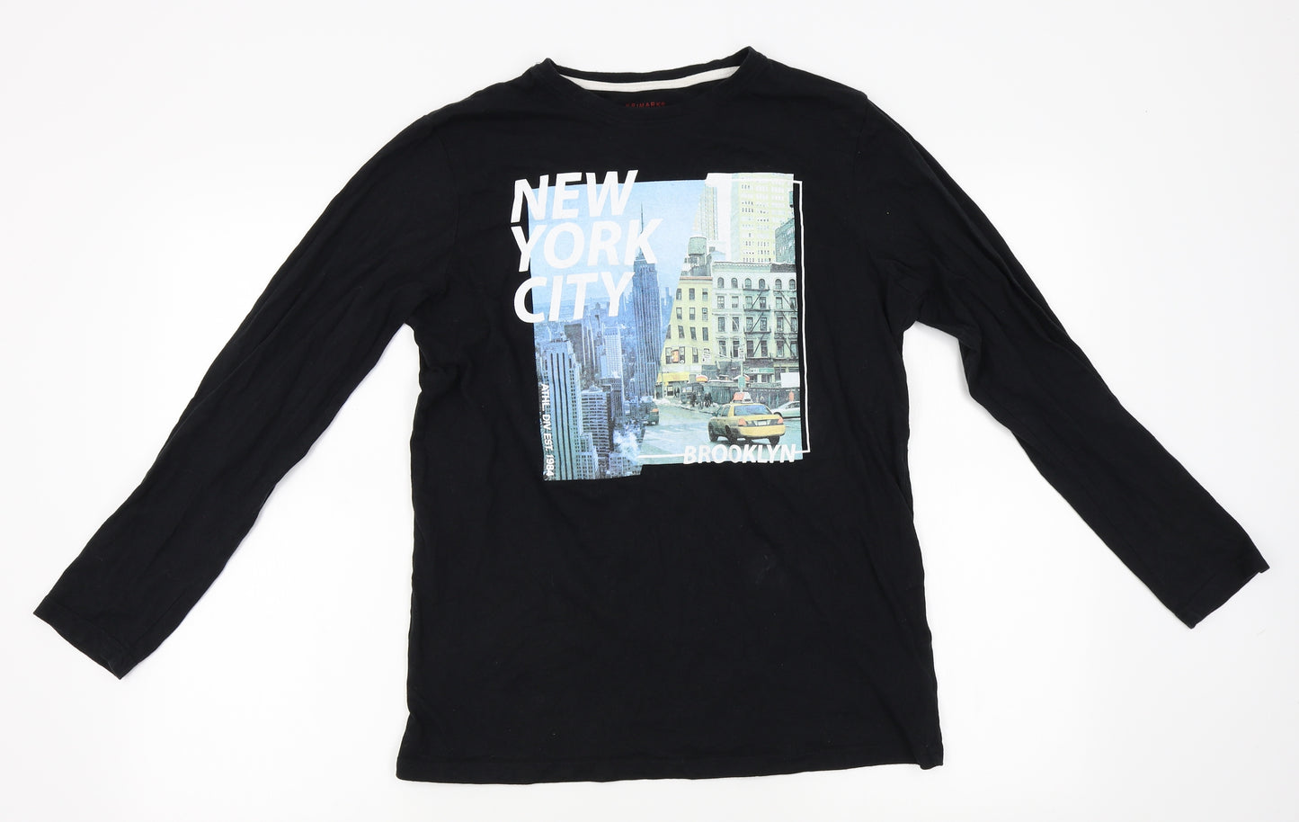 Primark Boys Black   Basic T-Shirt Size 13-14 Years
