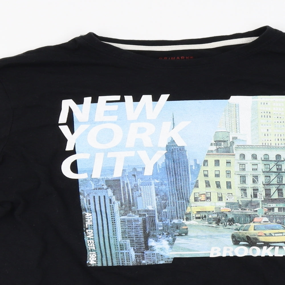 Primark Boys Black   Basic T-Shirt Size 13-14 Years