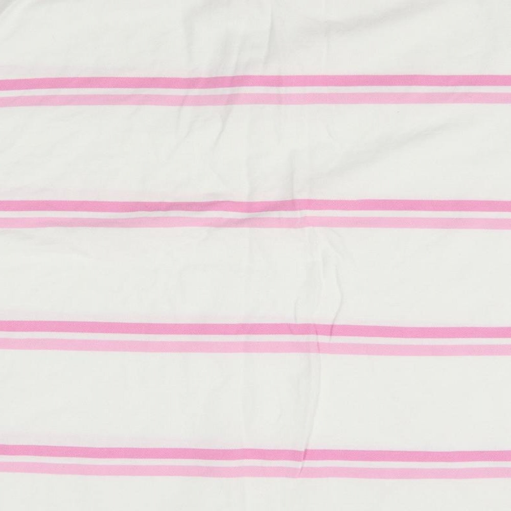 Cotton Traders Mens White Striped   Polo Size XL