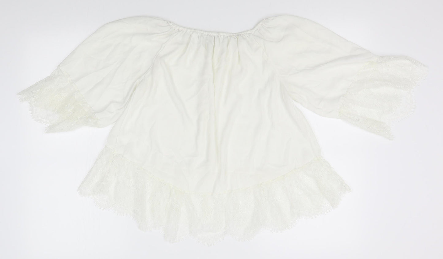 New collection Womens White   Basic Blouse Size L