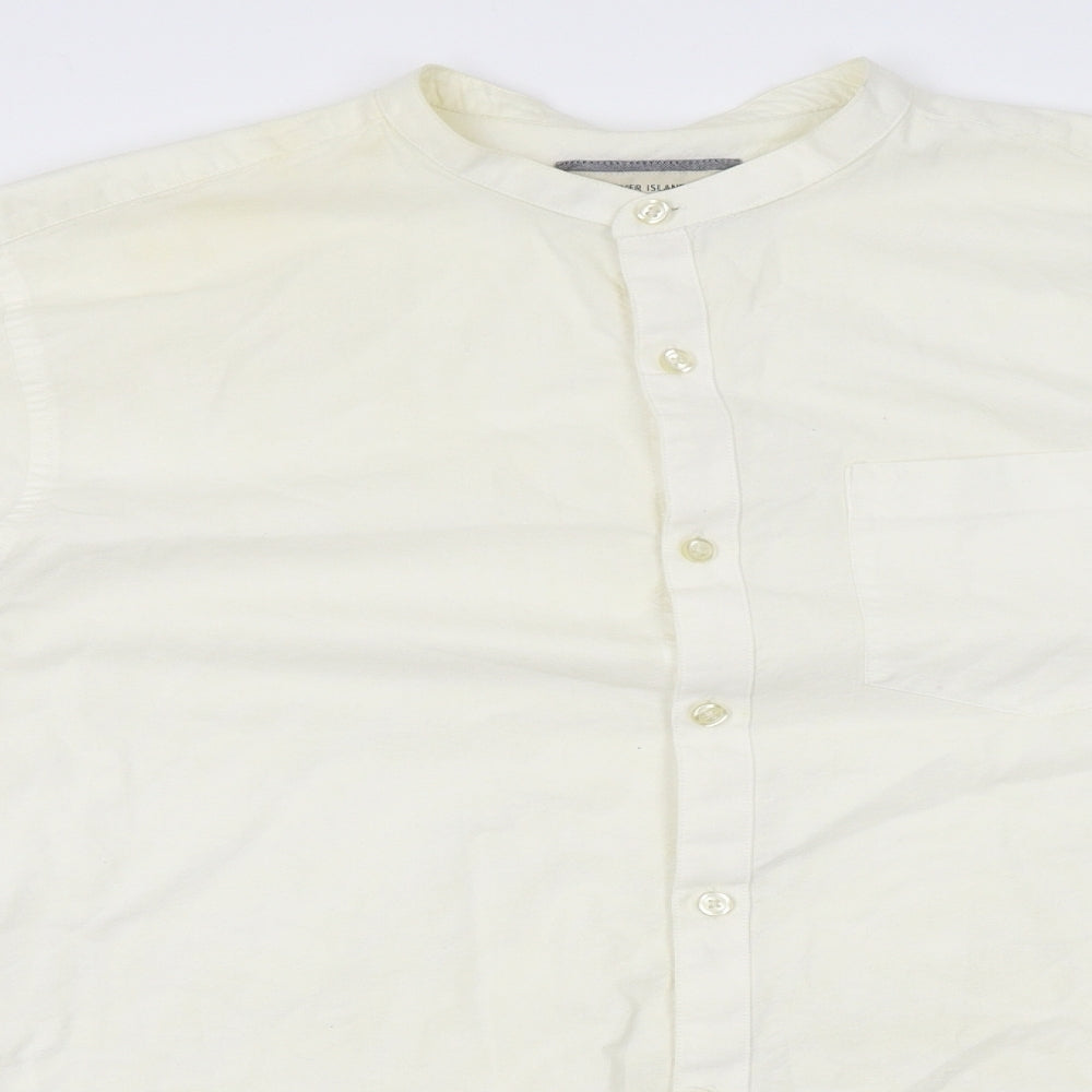 River Island Mens White    Button-Up Size L