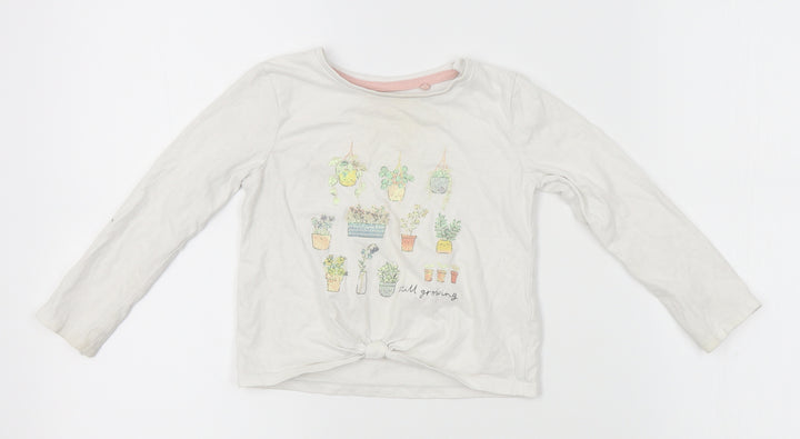 TU Girls White   Basic T-Shirt Size 2-3 Years  - gardening