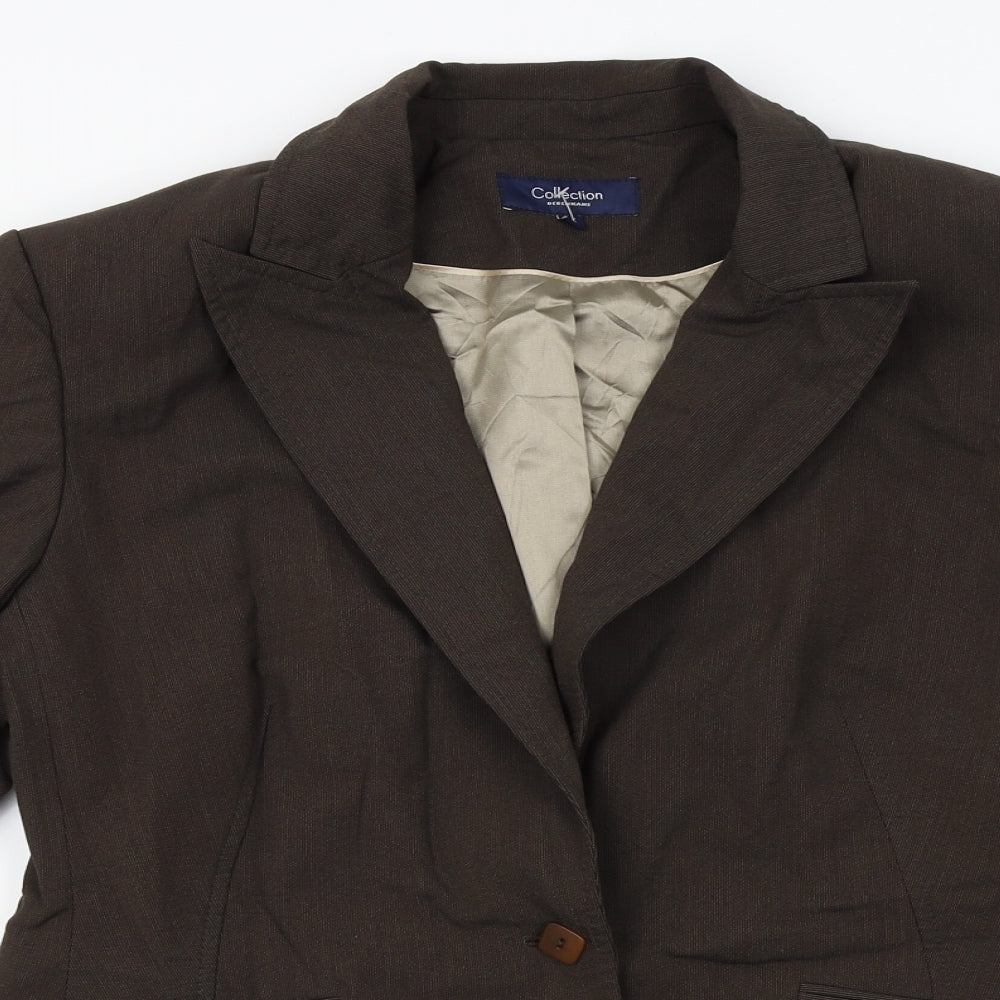 M&S Womens Brown   Jacket Blazer Size 16