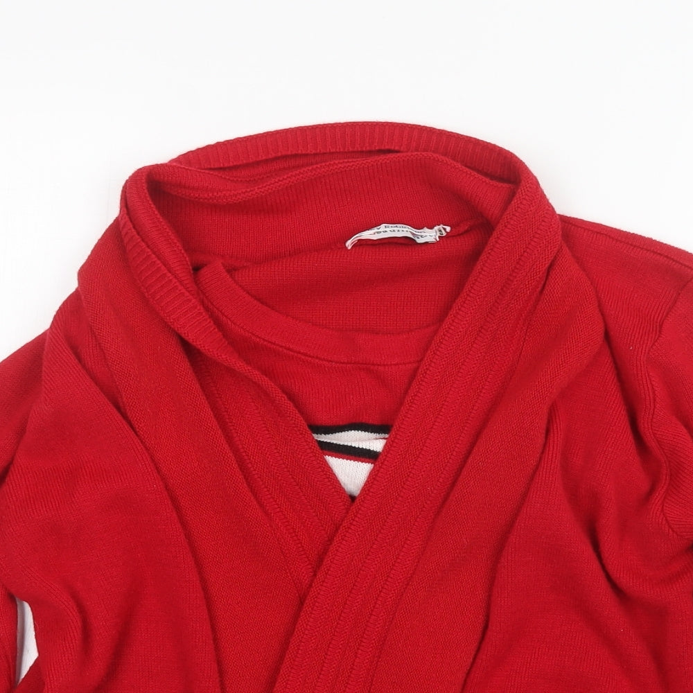 Beaumonde Womens Red  Knit Cardigan Jumper Size S  - Top and cardigan in one