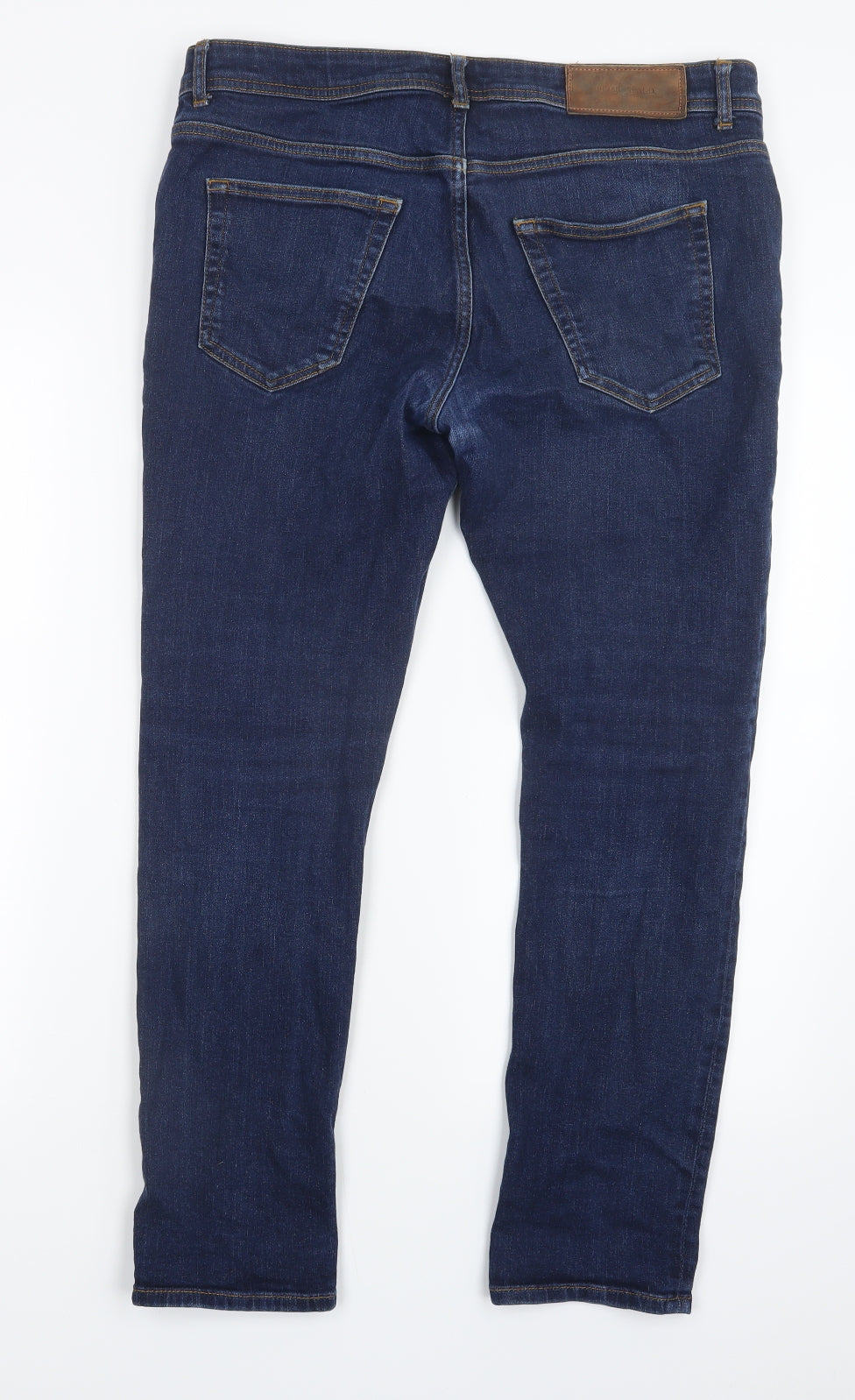River Island Mens Blue  Denim Straight Jeans Size 34 in L27 in