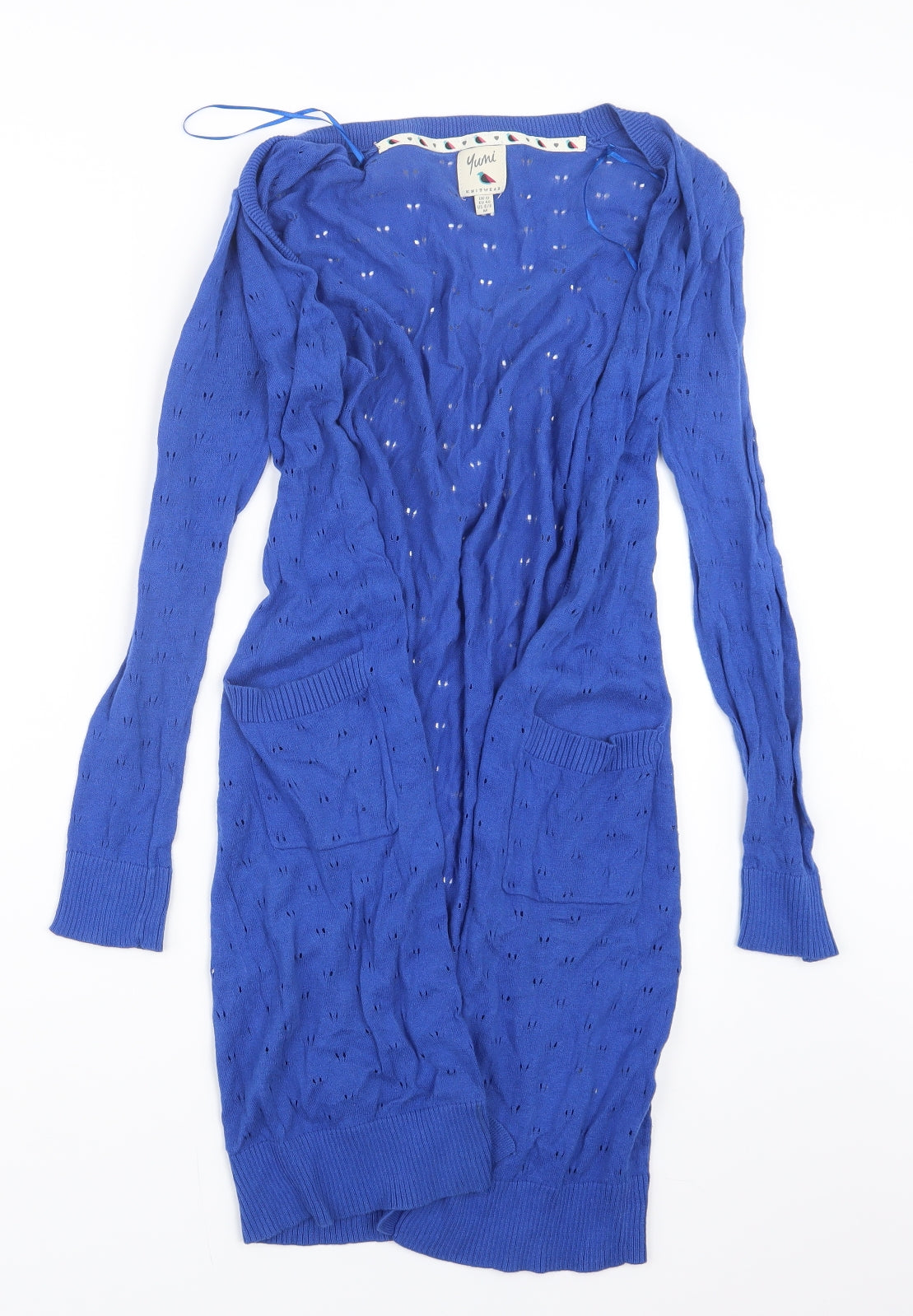 Yumi Womens Blue  Knit Cardigan Jumper Size 12