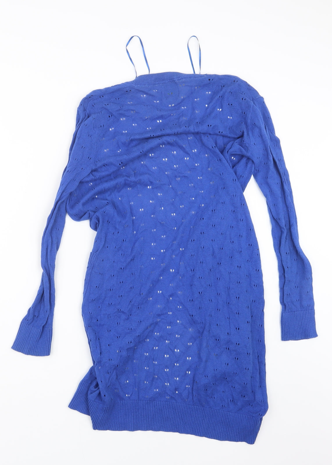 Yumi Womens Blue  Knit Cardigan Jumper Size 12