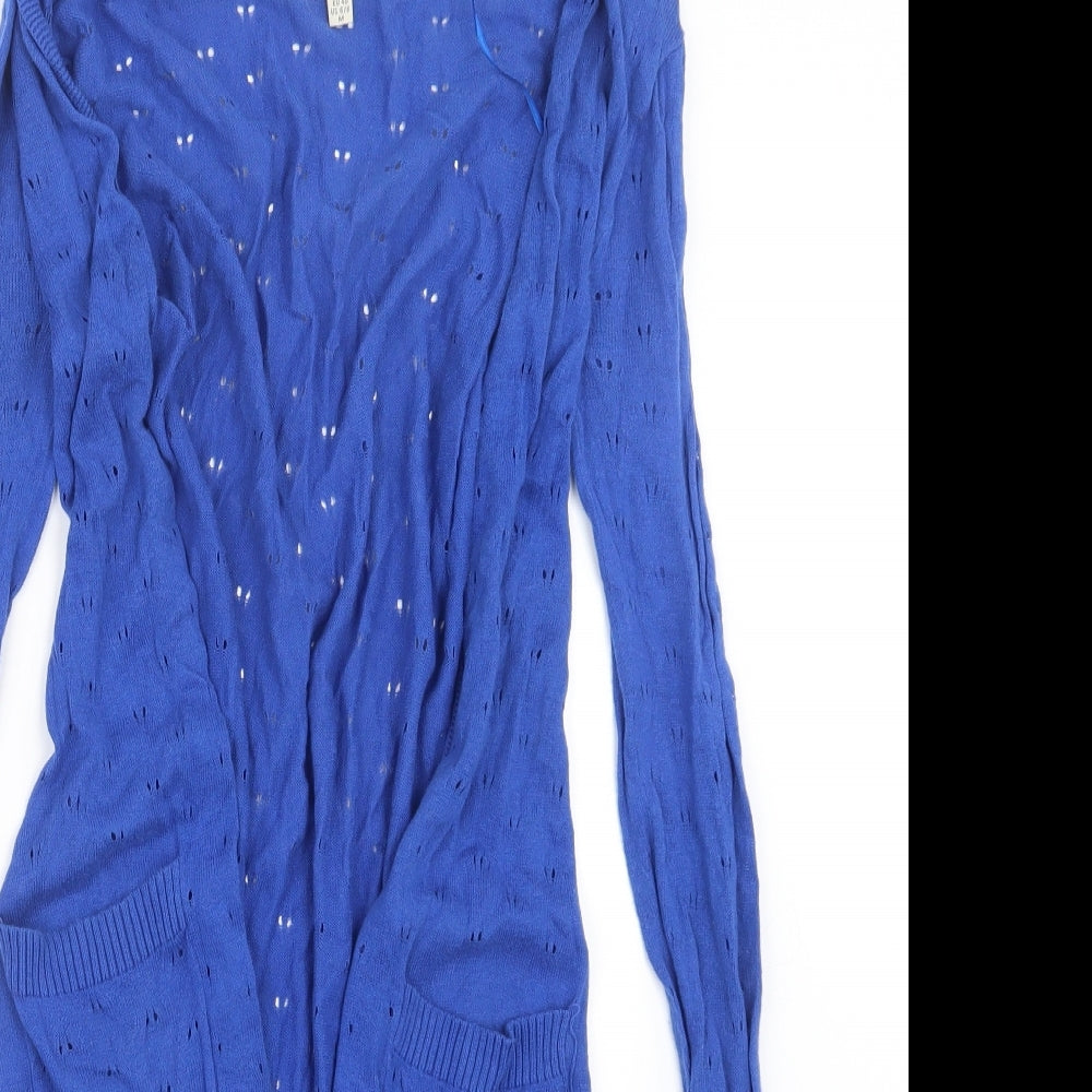 Yumi Womens Blue  Knit Cardigan Jumper Size 12