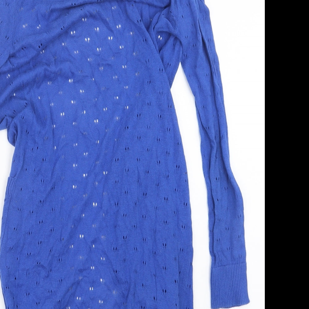 Yumi Womens Blue  Knit Cardigan Jumper Size 12