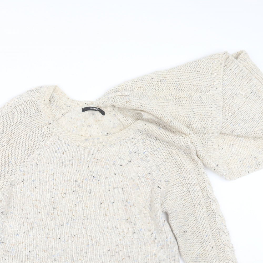 George Womens Beige  Knit Pullover Jumper Size 10  - Snood