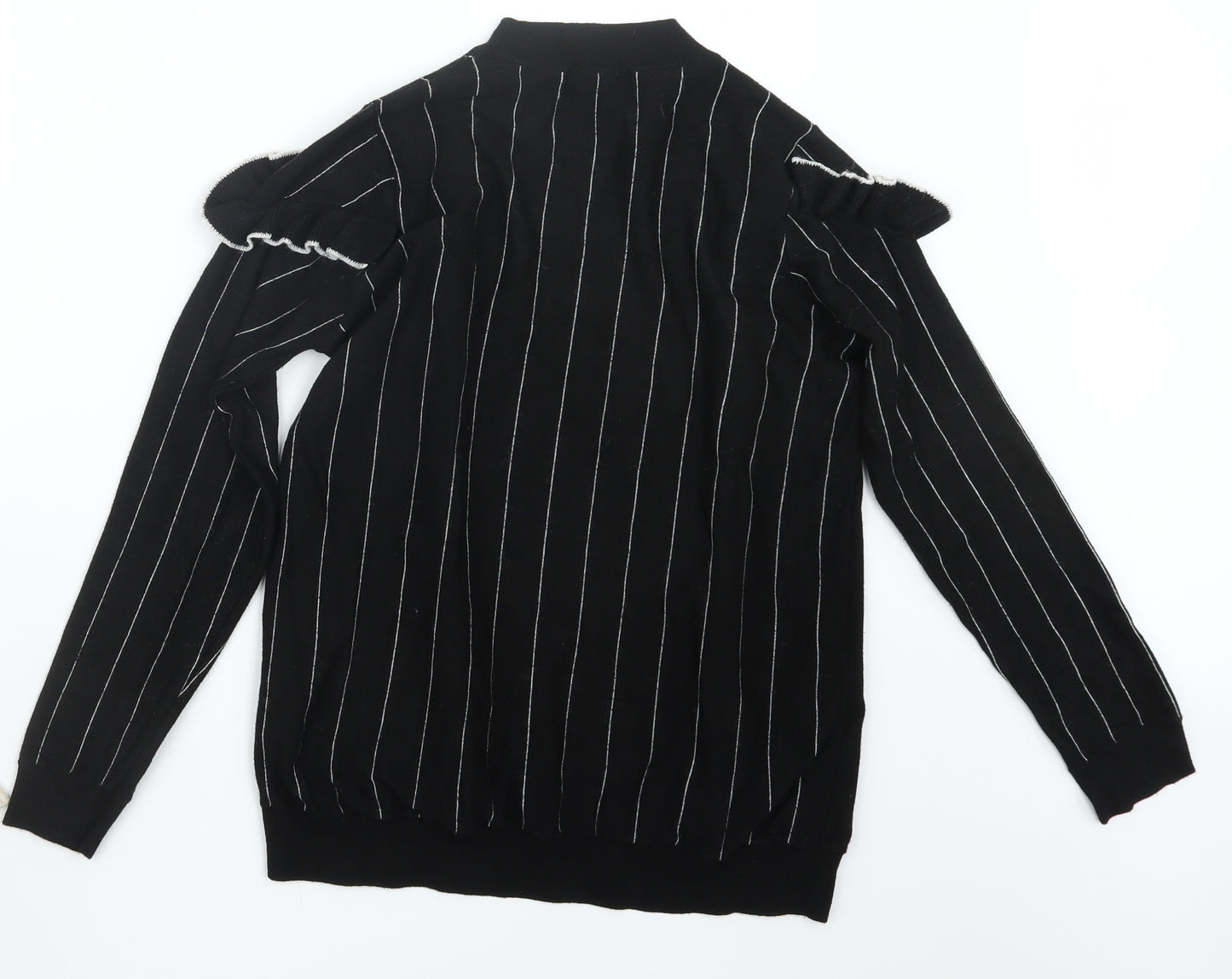 Very Womens Black Striped Knit Pullover Jumper Size 14